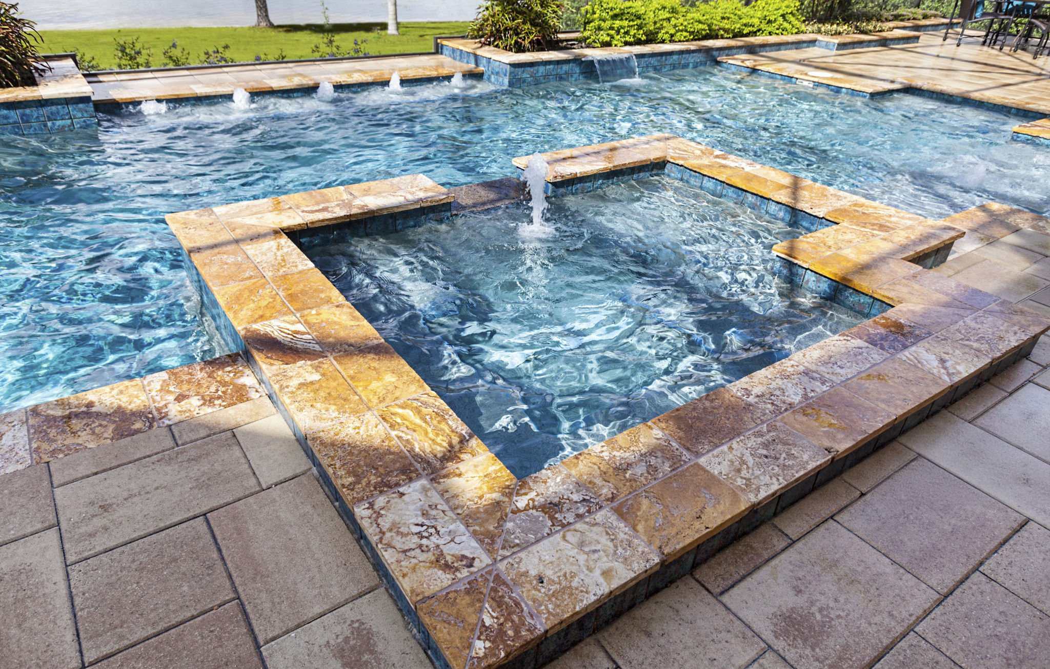 Custom spa built by Offshore Pools and Spas
